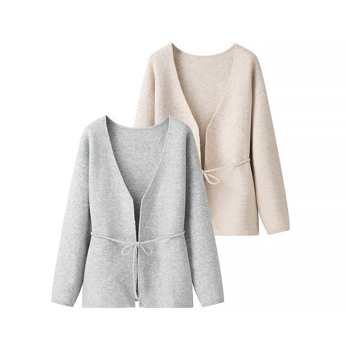 Women wide vest with tie at the waist and loose V-neck Amarae