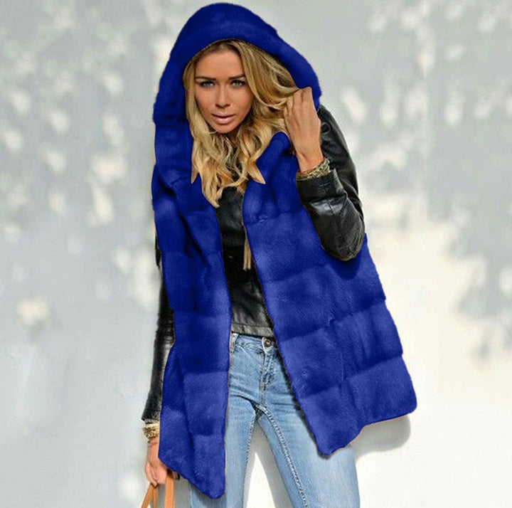 Fleece vest for ladies with hood Amarae