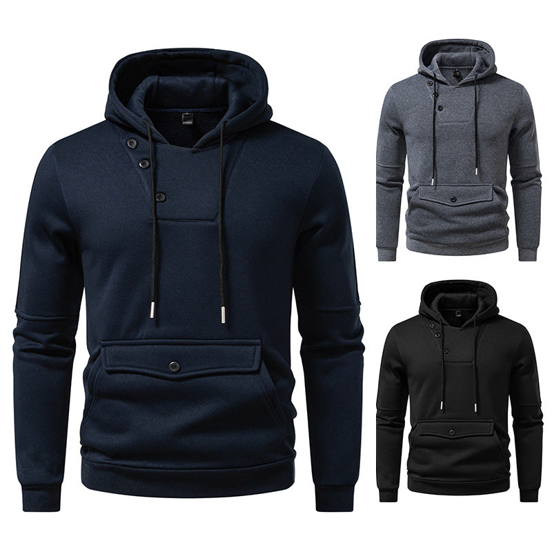 Men Stylish Hooded Sweatshirts with Chic and Stylish Button Details
