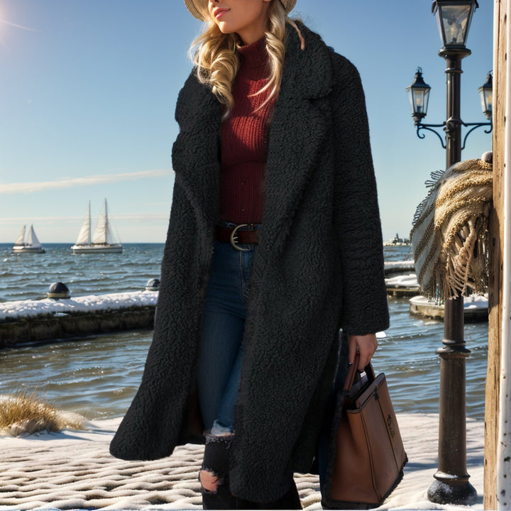 Oversized plush coat for women with teddy fur Amarae