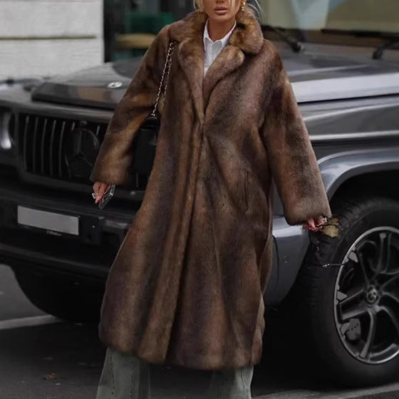 Women Elegant Faux Fur Coat with Soft Lining Lune London