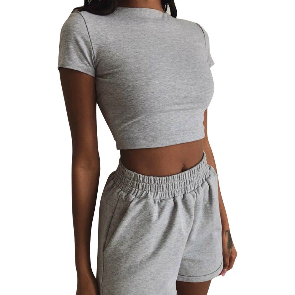 Lune London women's athletic crop top and short set