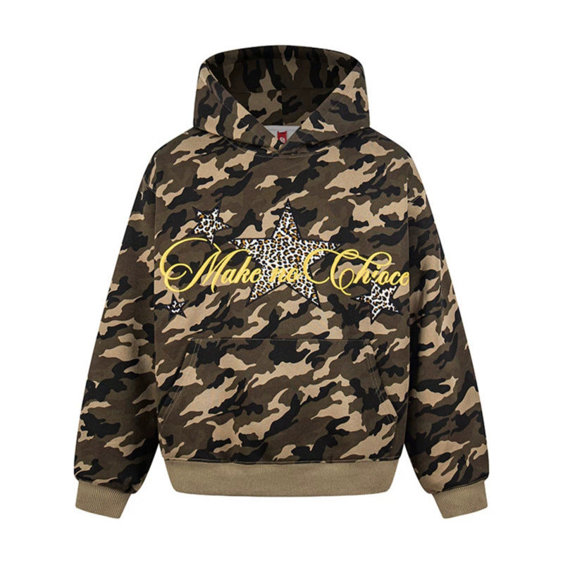 Women's Oversized Hoodie with Kangaroo Pocket and Leo-Star Print Amarae