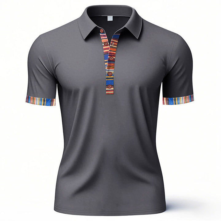 Men's Polo Shirt with colored collar and structured look Lune London