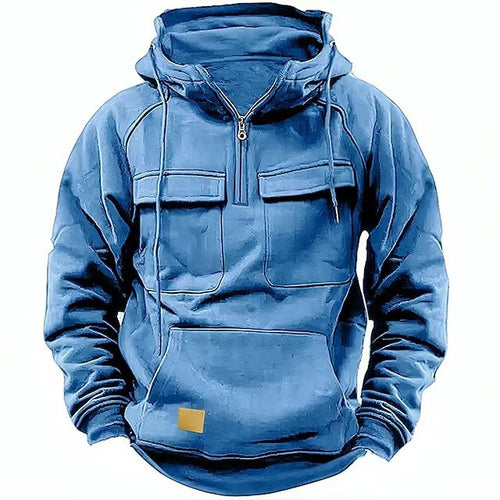 Hooded sweatshirt for men with practical pockets and full zipper Amarae