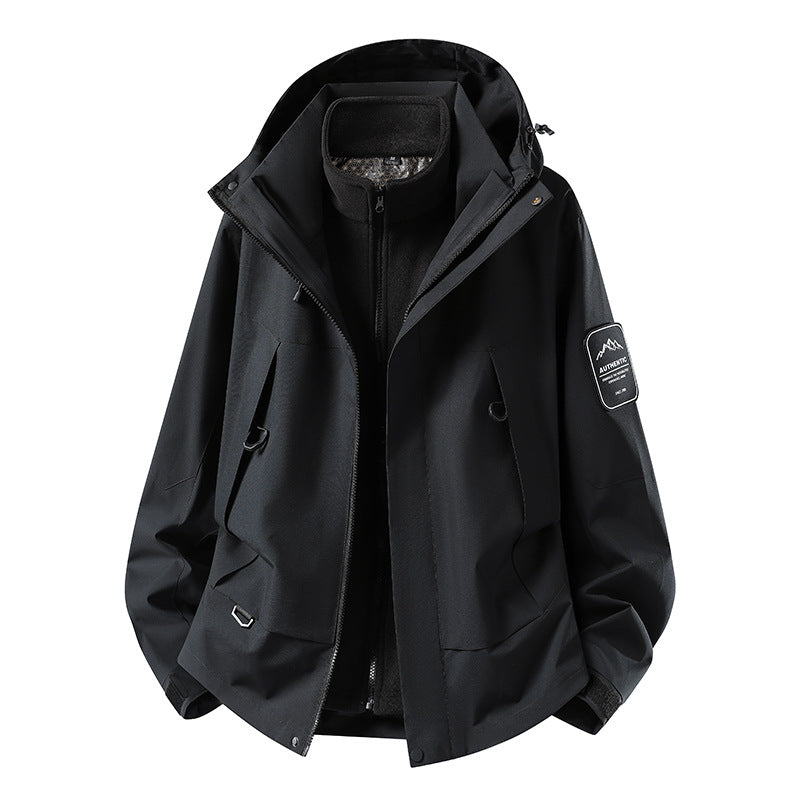 Unisex waterproof two-layer softshell rain jacket with removable fleece lining and hood Amarae