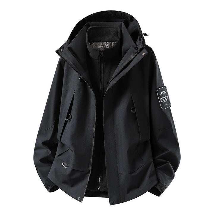 Unisex waterproof two-layer softshell rain jacket with removable fleece lining and hood Amarae