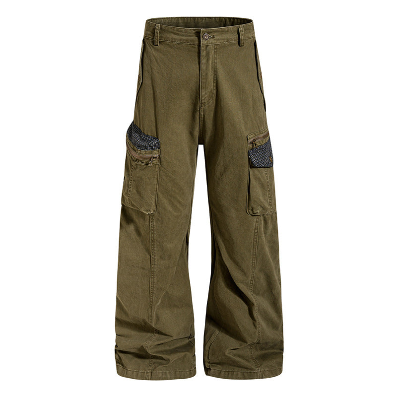 Women's wide culotte cargo pants with multi-pockets and texture inserts Amarae