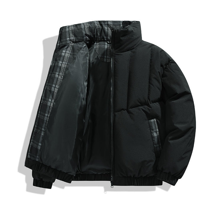 Insulated down jacket for men with high collar and practical pockets Lune London
