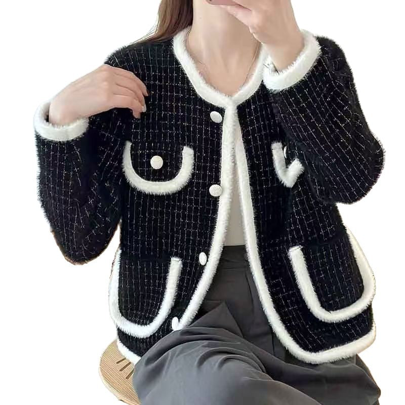 Cardigan en boucle souple pour femmes avec poches Chic & Stil