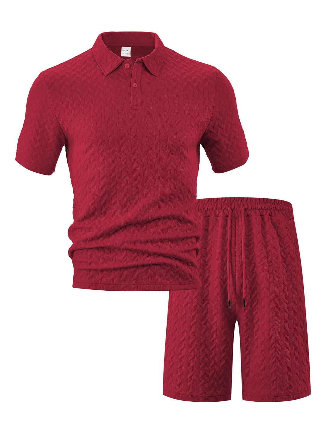 Men's polo and sports shorts set with structured pattern Lune London