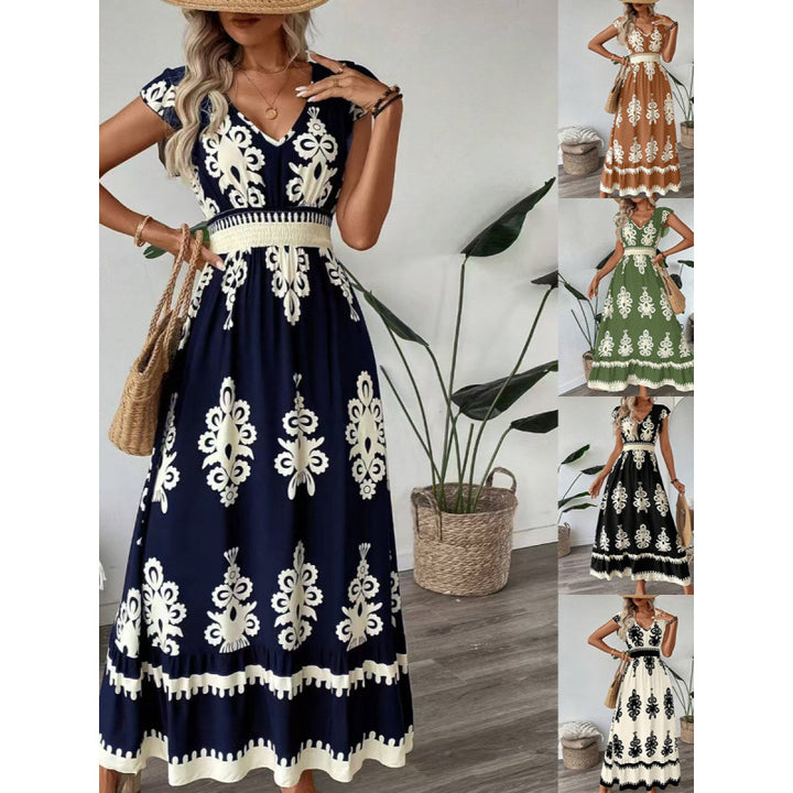 Lune London Embroidered V Neck Maxi Dress for Women