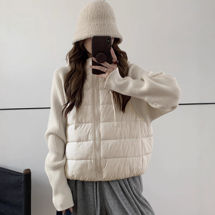 Ladies insulating hybrid jacket with voluminous sleeves and hood Lune London
