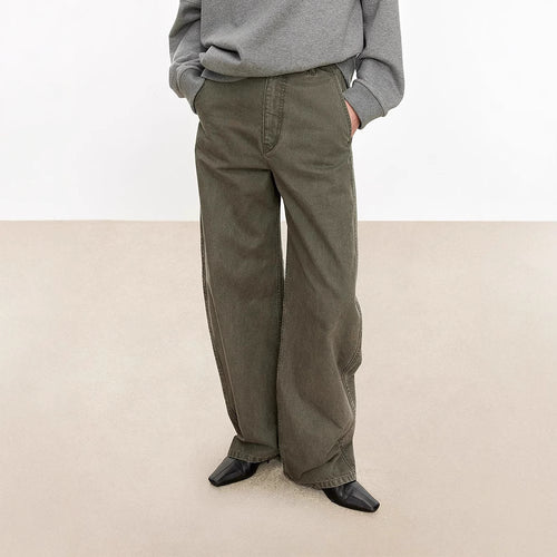 Pantalons en denim larges pour femmes à taille haute et coupe confortable Chic & Stil