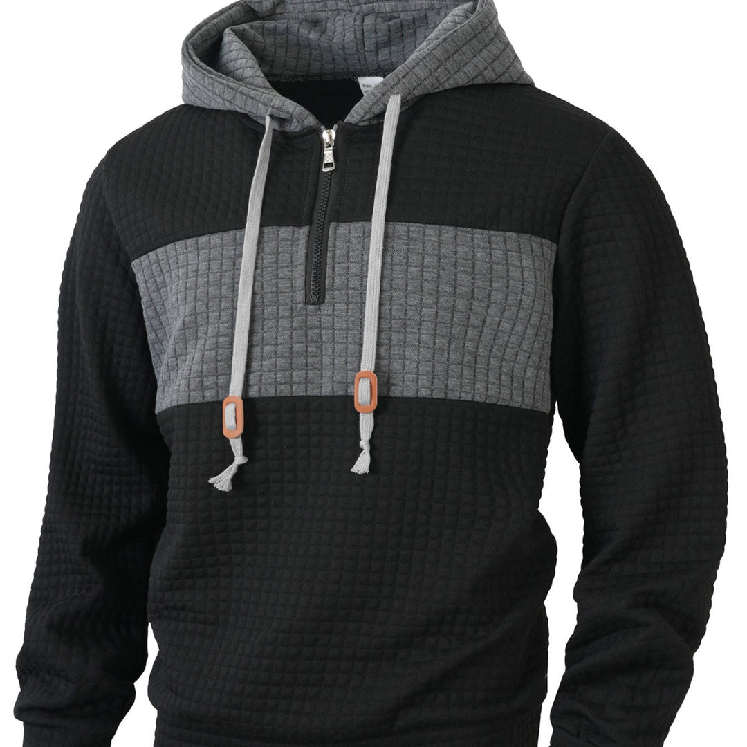 Men's Hoodie with 1/4 zipper and structured design Lune London