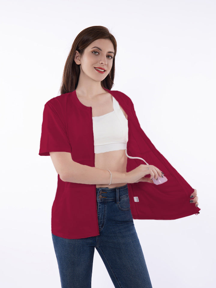 Short sporty jacket for women with short sleeves, featuring a practical zipper and a casual fit Lune London