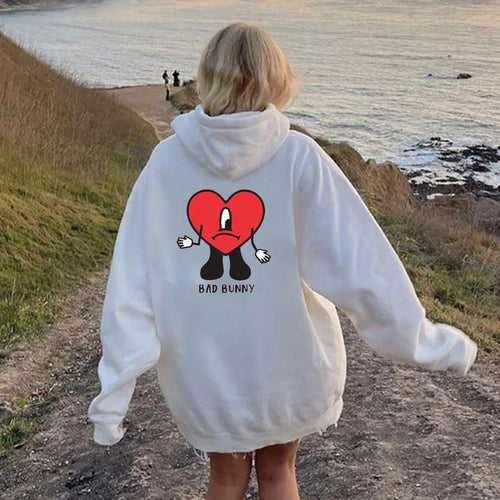 Hooded sweatshirt for women with creative heart pattern Amarae