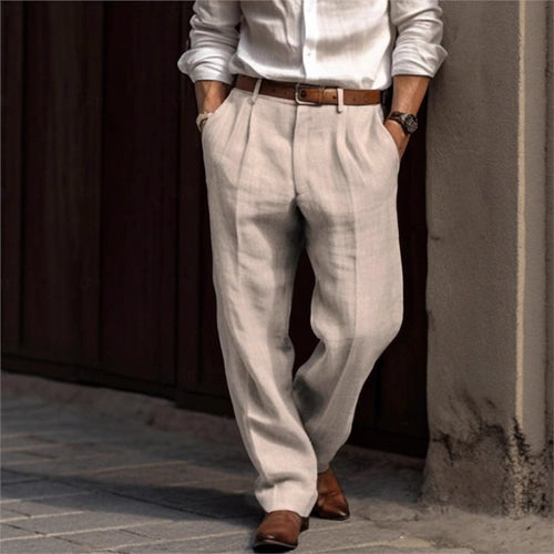 Pantalon en lin élégant pour hommes avec coupe décontractée et poches pratiques Chic und Stil