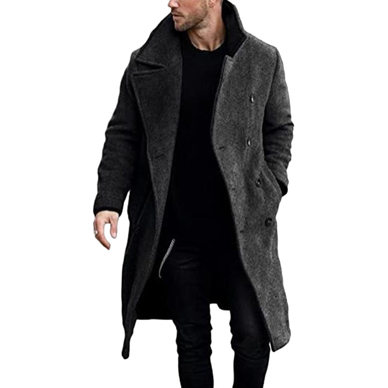Trendy wool coat for men with structured surface and practical pockets Lune London