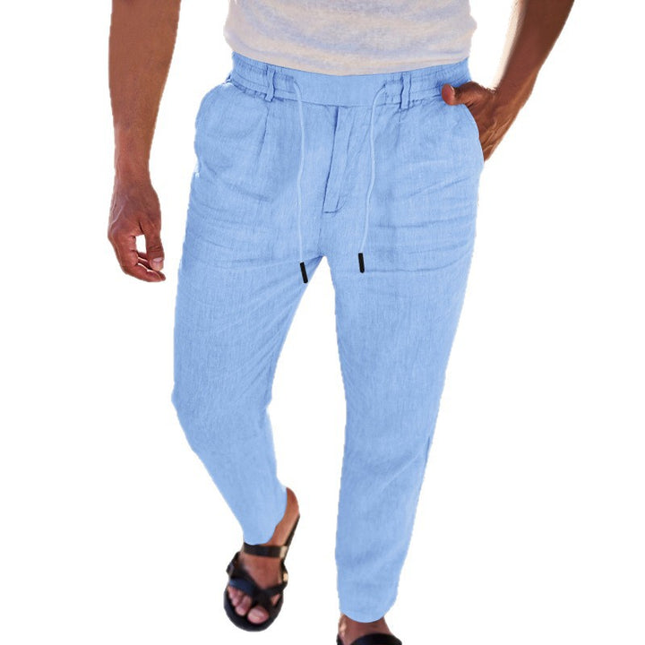 Men's casual pants with elastic waistband and side pockets. Lune London