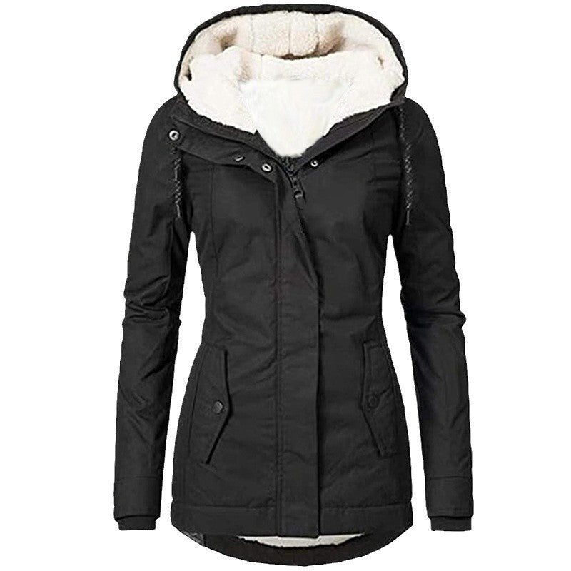 Ladies warm outdoor jacket with plush lining Lune London