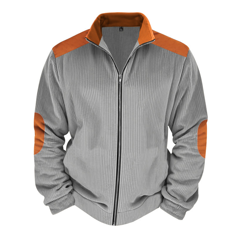 Sporty zip-up jacket for men with ribbed structure and contrasting sleeves Lune London