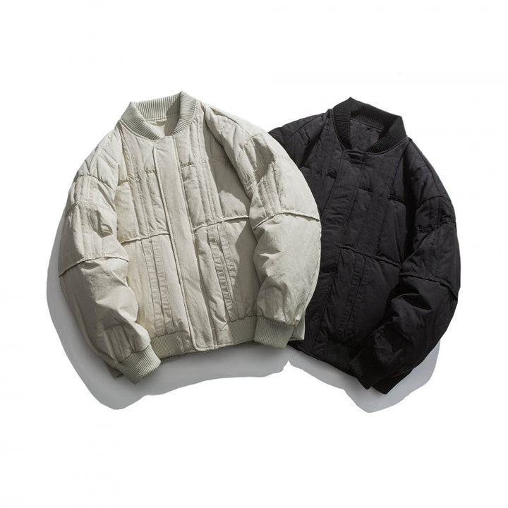 Unisex Boxy padded bomber jacket with ribbed cuffs and boxy silhouette Amarae