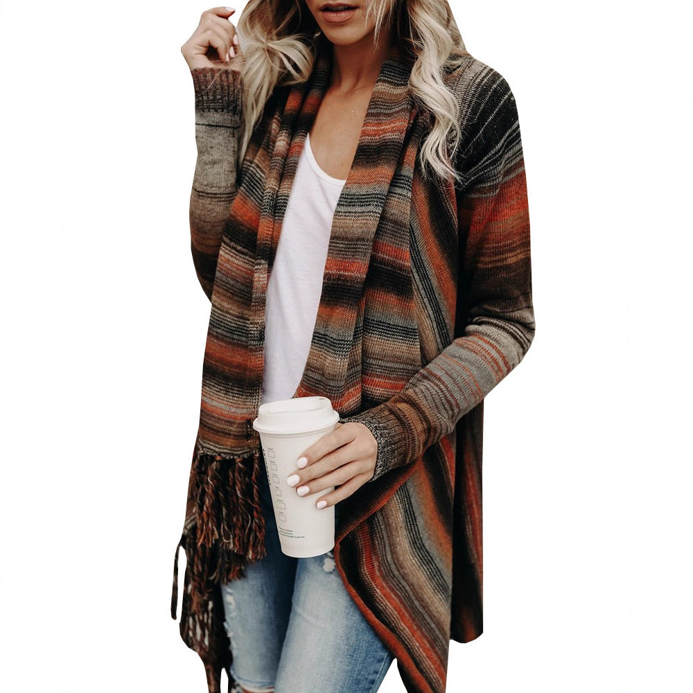 Couverture confortable pour femmes avec franges et design unique Chic & Stil