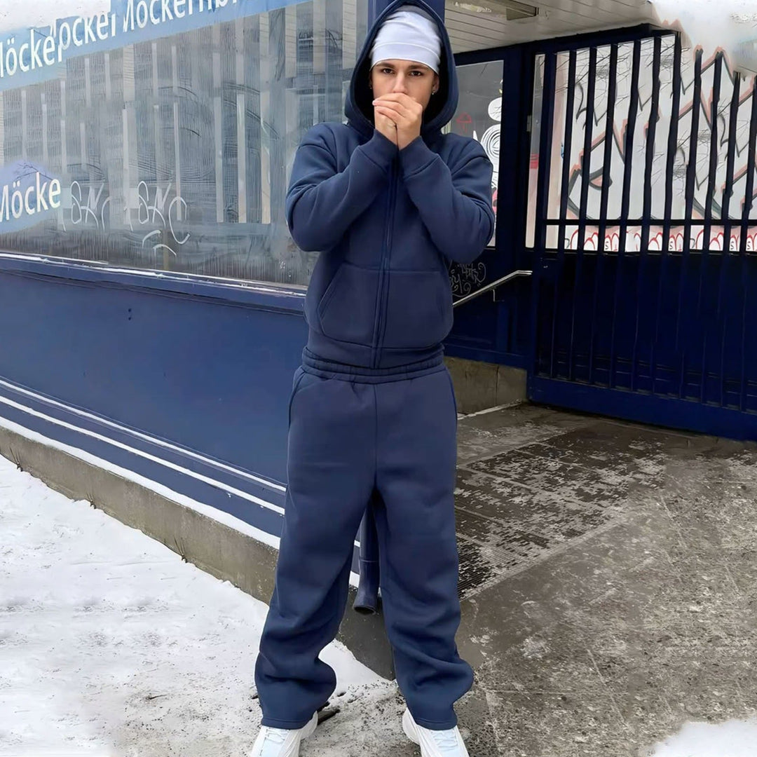 Men's Oversize Zip Hoodie and Relaxed Sweatpants Set Amarae