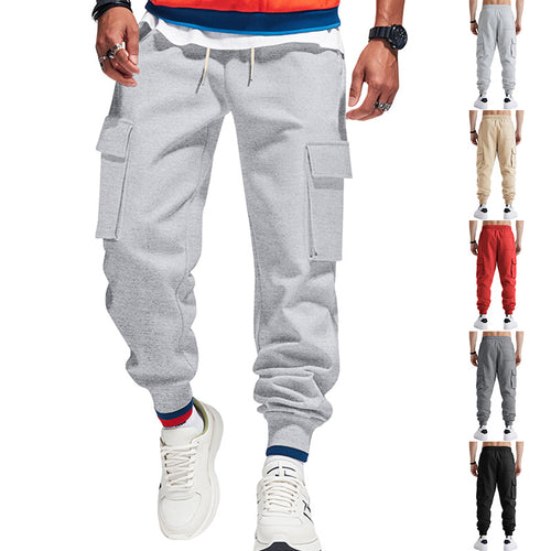 Men's cargo pants with side pockets and elastic waistband Amarae