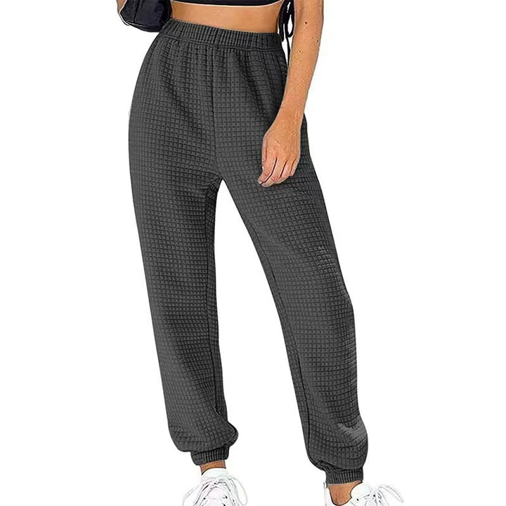 Women’s leisure trousers in textured fabric with elastic waist Lune London