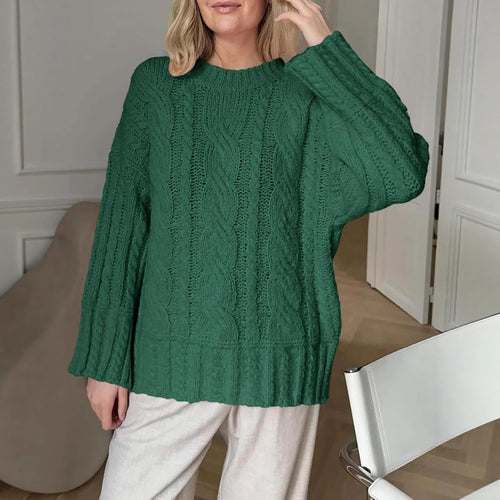 Oversized knitted sweater for women with twisted pattern Amarae