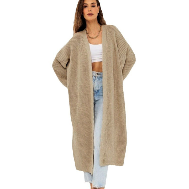 Ladies Long knitted cardigan with relaxed fit and textured structure Lune London