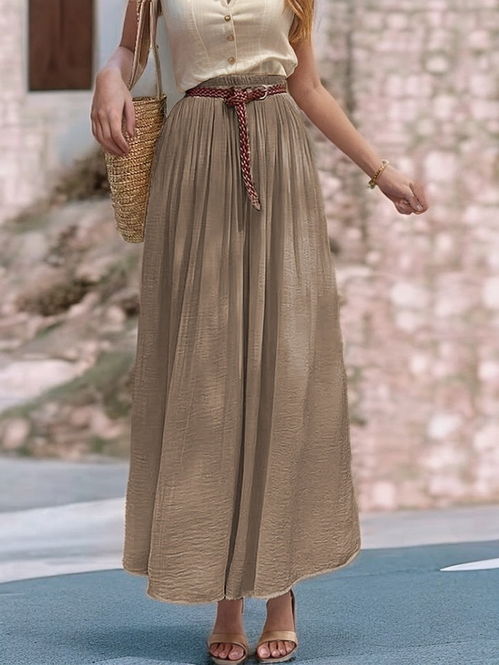 Long Maxi Dress for Women with Elastic Belt and Fluid Fabric Lune London