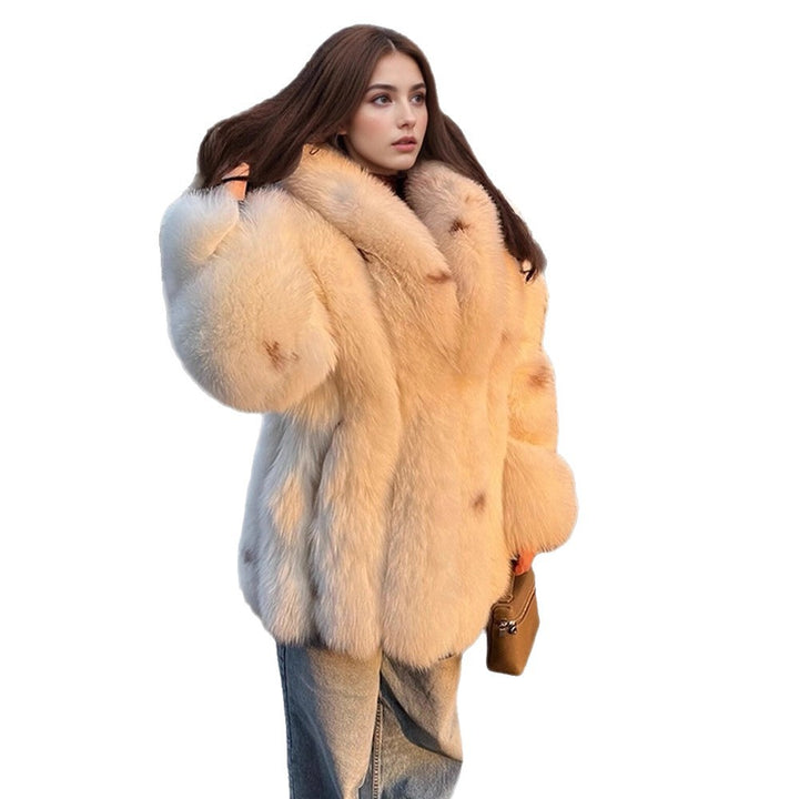 Women Short Cut Faux Fur Coat with Voluminous Teddy Effect Amarae