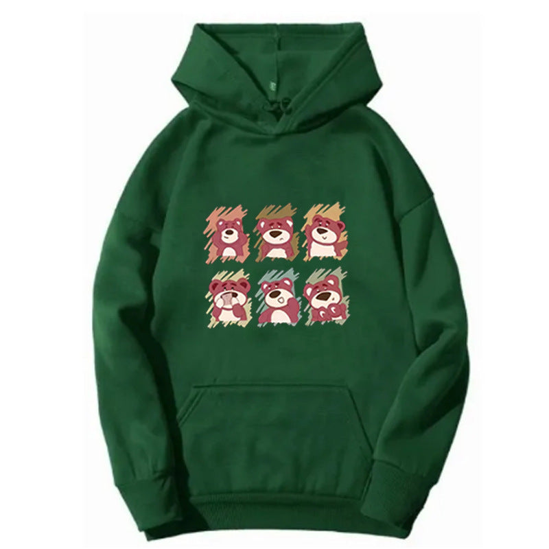 Women's Hooded Sweatshirt with Animal Cartoon Design Chic & Stil