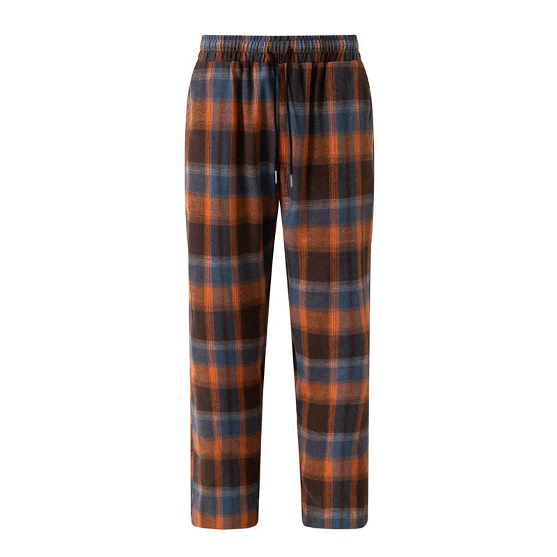 Comfortable flannel pants for men with practical side pockets and elastic waist Lune London