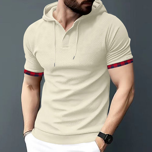 Men's short sleeve shirt with hood and modern accents Chic and style