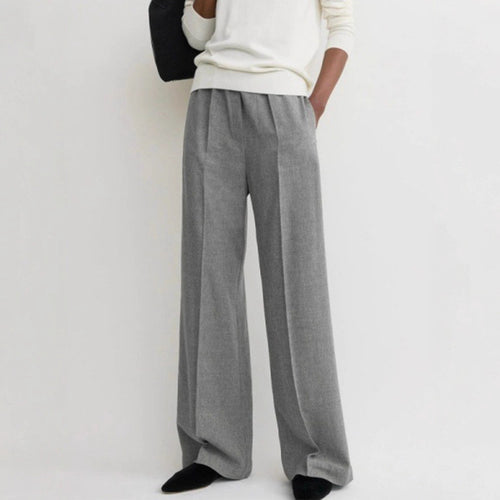 Pantalons en chiffon à coupe large pour femmes avec taille élastique Chic & Stil