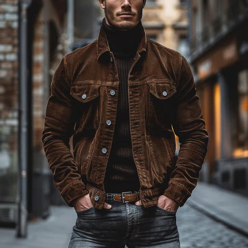 Corduroy jacket for men with a stylish cut and functional pockets Amarae