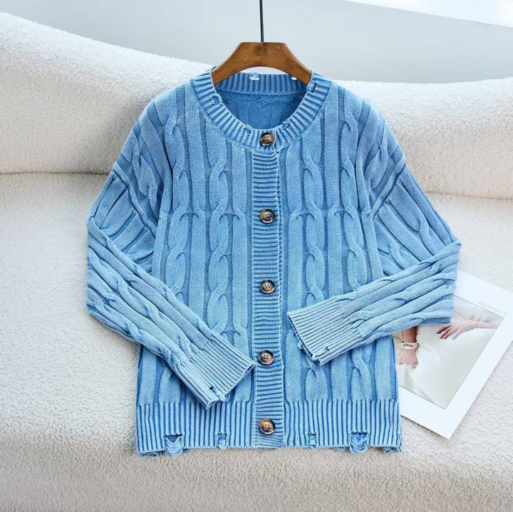 Cardigan pour femmes avec motif en cable et fermeture à boutons Chic & Stil