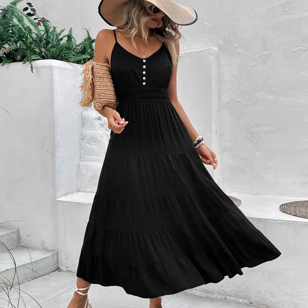 Elegant long sleeve maxi dress with side slit Lune London
