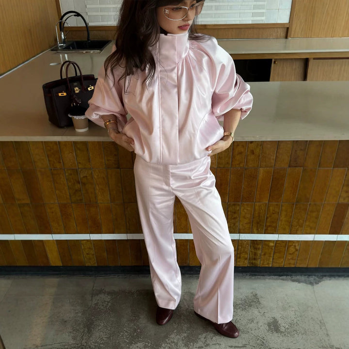 Women's High-Waist Palazzo Pants with Crease and Wide Leg Amarae