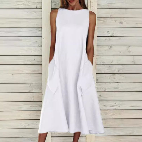 Lightweight maxi dress for ladies with practical side pockets Amarae
