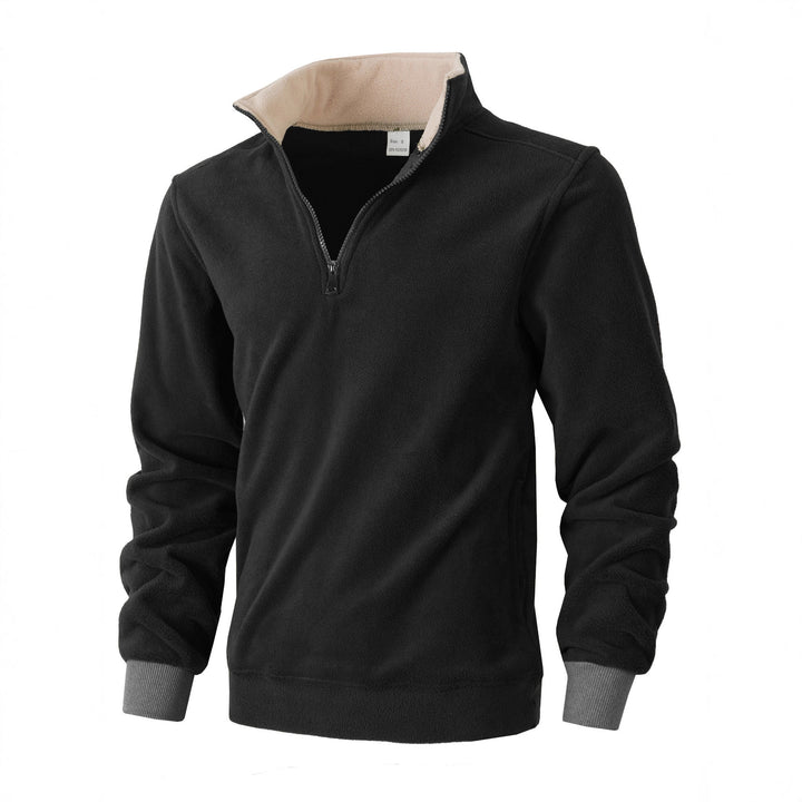 Men's fleece pullover with high collar and zipper Lune London