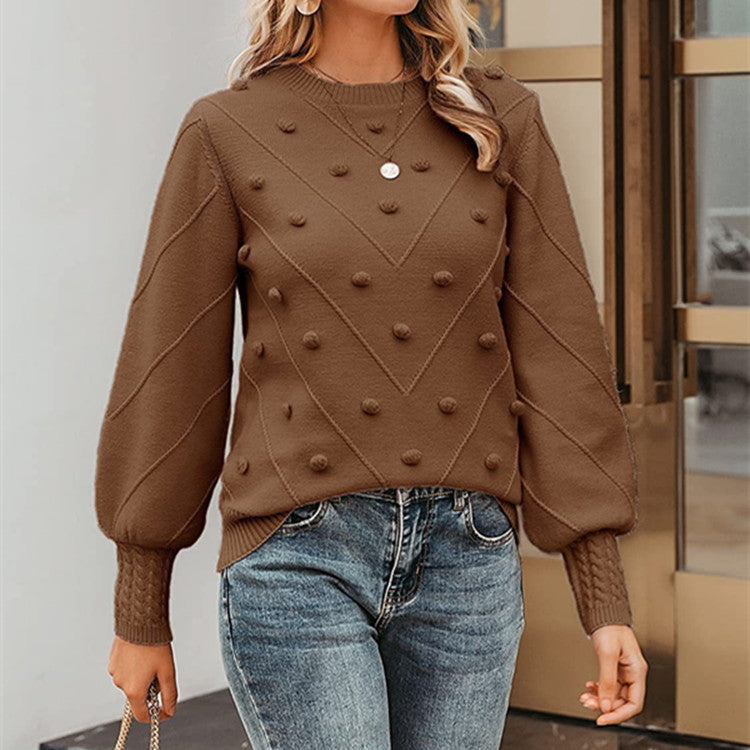 Knitted sweater for women with 3D polka dots Lune London
