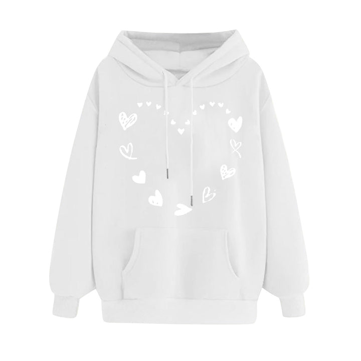 Women's hoodie with playful heart design and comfortable kangaroo pocket Lune London