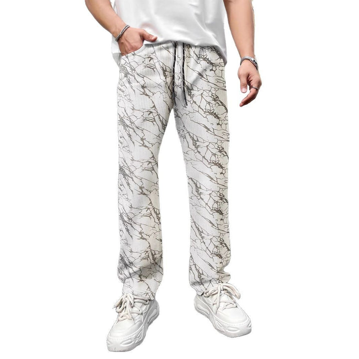 Casual leisure pants for men with elastic waistband and trendy Lune London pattern