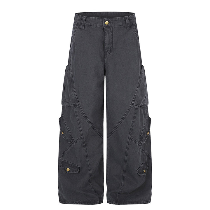 Women Wide High-Waist Cargo Culotte Pants with Multi-Pockets Amarae