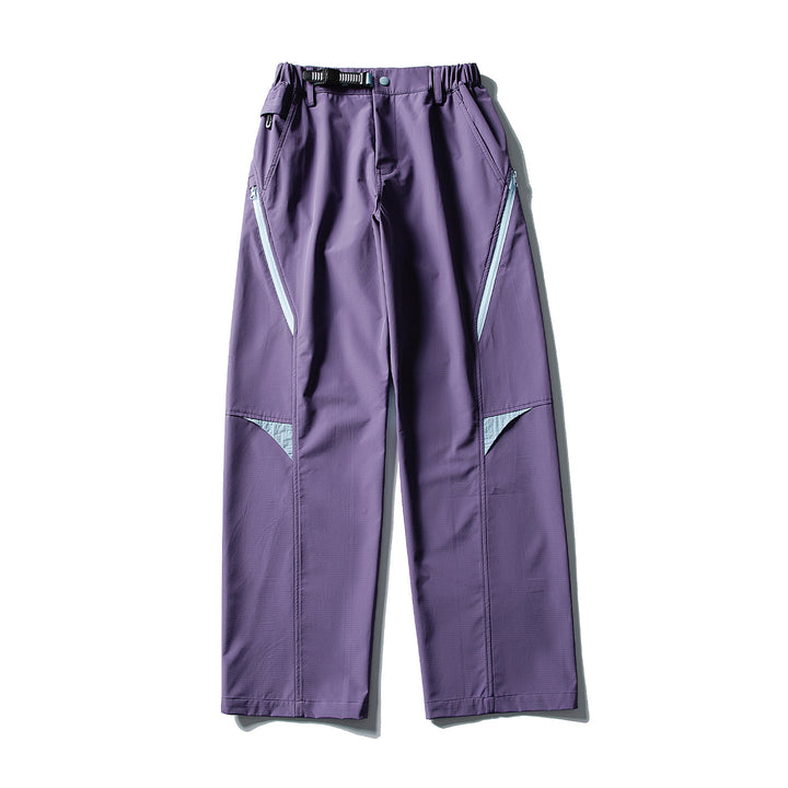 Men's Technical Cargo Pants with Elastic Waistband, Integrated Belt, and Contrasting Inserts Amarae